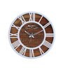 Milan Brown & White Engineered Wood Wall Clock