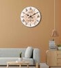 Belindra White & Brown Engineered Wood Wall Clock