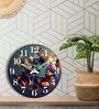 Erika Multicolour Engineered Wood Wall Clock
