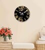 Lora Black Engineered Wood Wall Clock