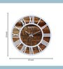 Milan Brown & White Engineered Wood Wall Clock