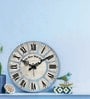 Benoit Blue Engineered Wood Wall Clock