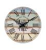Claude Multicolour Engineered Wood Wall Clock