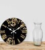 Lora Black Engineered Wood Wall Clock