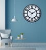 Larisso White & Black Engineered Wood Wall Clock