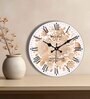 Belindra White & Brown Engineered Wood Wall Clock