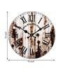 Arcadio White & Brown Engineered Wood Wall Clock