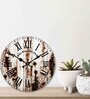 Arcadio White & Brown Engineered Wood Wall Clock