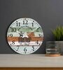 Colonial Multicolour Engineered Wood Wall Clock