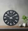 Montana Black & White Engineered Wood Wall Clock