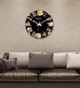Genova Black Engineered Wood Wall Clock