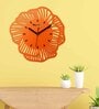 Betty Orange Engineered Wood Wall Clock