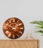 Eros Brown Engineered Wood Wall Clock