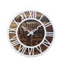 Adalira Brown & White Engineered Wood Wall Clock