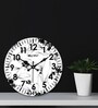 Gafieira White & Black Engineered Wood Wall Clock