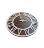 Adalira Brown & White Engineered Wood Wall Clock