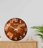 Troika Brown Engineered Wood Wall Clock
