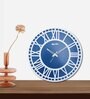 Ambrio Blue & White Engineered Wood Wall Clock