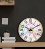 Georgia Multicolour Engineered Wood Wall Clock