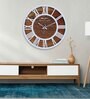 Milan Brown & White Engineered Wood Wall Clock
