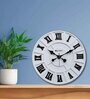 Confined White & Black Engineered Wood Wall Clock
