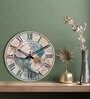Nico Blue & Grey Engineered Wood Wall Clock