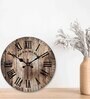 Opaline Brown Engineered Wood Wall Clock