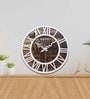 Adalira Brown & White Engineered Wood Wall Clock