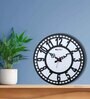 Larisso White & Black Engineered Wood Wall Clock
