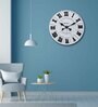 Confined White & Black Engineered Wood Wall Clock