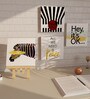 Multicolour Engineered Wood Chowkie (Set of 4) Art Panels