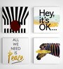 Multicolour Engineered Wood Chowkie (Set of 4) Art Panels