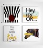 Multicolour Engineered Wood Chowkie (Set of 4) Art Panels