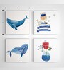 Multicolour Engineered Wood Chowkie (Set of 4) Art Panels
