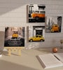 Multicolour Engineered Wood Chowkie (Set of 4) Art Panels