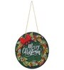 Multicolour Engineered Wood Merry Christmas Printed Wooden Door Wall Hanging