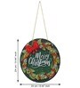 Multicolour Engineered Wood Merry Christmas Printed Wooden Door Wall Hanging