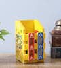 Yellow & Blue Engineered Wood Pen Stand