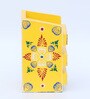Floral Yellow Engineered Wood Pen Stand