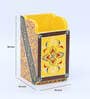 Flower Yellow Engineered Wood Pen Stand