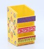 Floral Yellow Engineered Wood Pen Stand