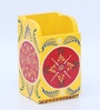 Yellow & Red Engineered Wood Pen Stand