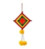 Red Fabric Artificial Marigold Flowers with Colorful Woolen Kite Hangings (Set of 10)