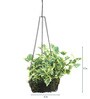 Multicolour Fabric English Ivy Artificial Plant in Hanging Iron ware Basket