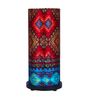 Mario Multicolour Fabric Shade Table Lamp With Wood Base
