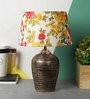Hamilton Multicolour Fabric Shade Night Lamp With Teracotta Base