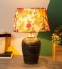 Hamilton Multicolour Fabric Shade Night Lamp With Teracotta Base