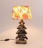 Genevieve Multicolour Fabric Shade Table Lamp With Mango wood Base