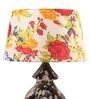 Genevieve Multicolour Fabric Shade Table Lamp With Mango wood Base