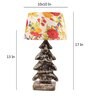 Genevieve Multicolour Fabric Shade Table Lamp With Mango wood Base